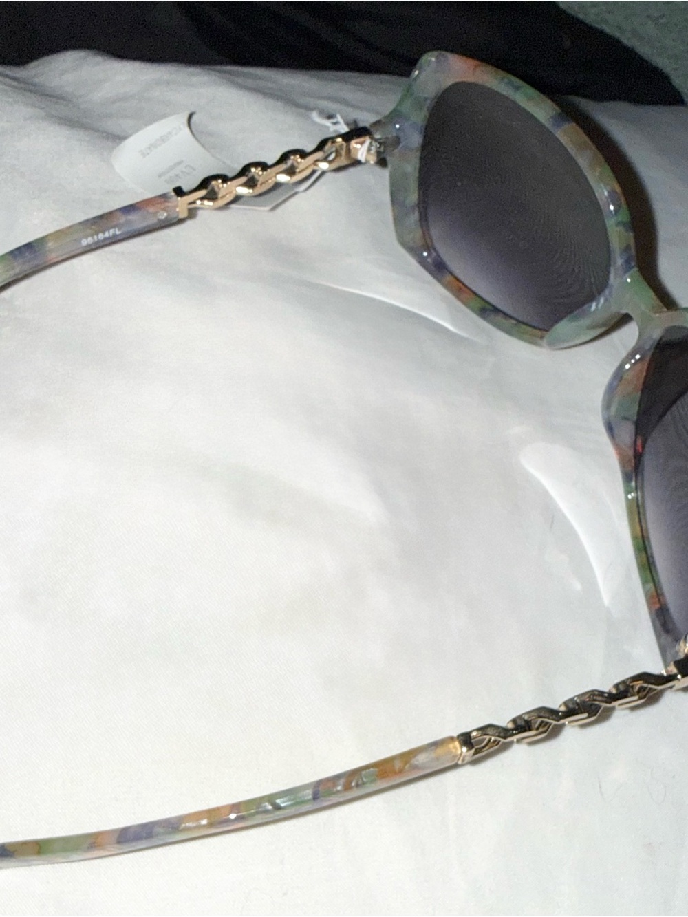 Oversized Round Women's Sunglasses - Multicolor Frame, Black Lenses - Picture 5 of 9